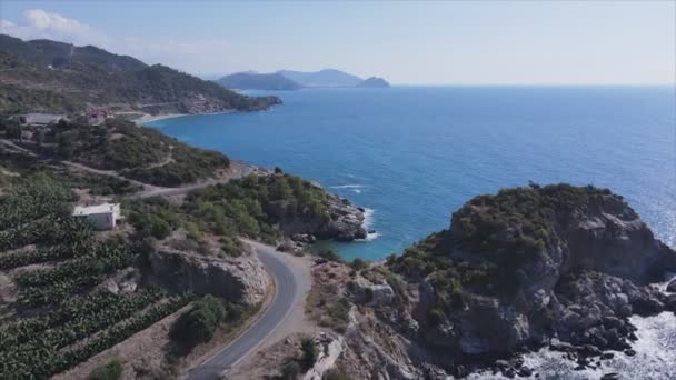 Esta Filmagem Mostra Antena Costa Mediterrânea Turquia Resolução — Vídeo de Stock