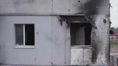 Bu video, Ukrayna 'daki savaşın sonucunu gösteriyor. Borodyanka, Bucha' da 8K çözünürlüklü bir yerleşim yeri.