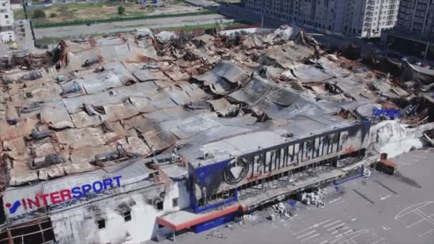 Este Video Muestra Una Destrucción Por Construcción Guerra Centro Comercial — Vídeo de stock