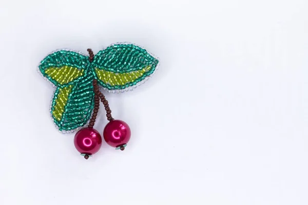 Brooch Clothes Bead Bead Product Cherry Brooch Accessories Women — Fotografia de Stock