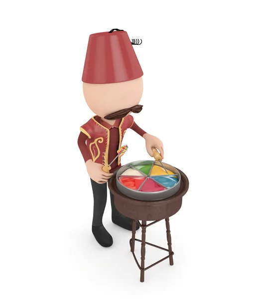 3D Süßigkeiten Verkäufer -Ramadan Konzept-isoliert — Stockfoto