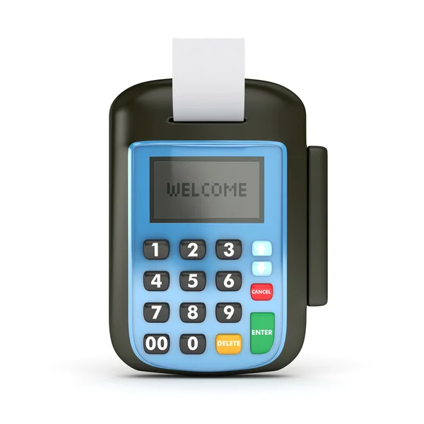 3D POS-terminal with Credit Card - isolated — Stock Photo, Image