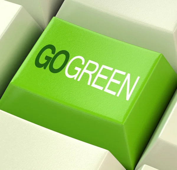 3 d 緑のコンピューター キー — ストック写真