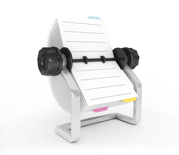 3D Rolodex on a white background isolated — Stock Photo, Image