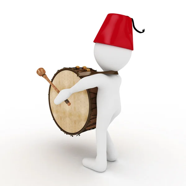 3D Ramadan drummer isolated — Stock Photo, Image