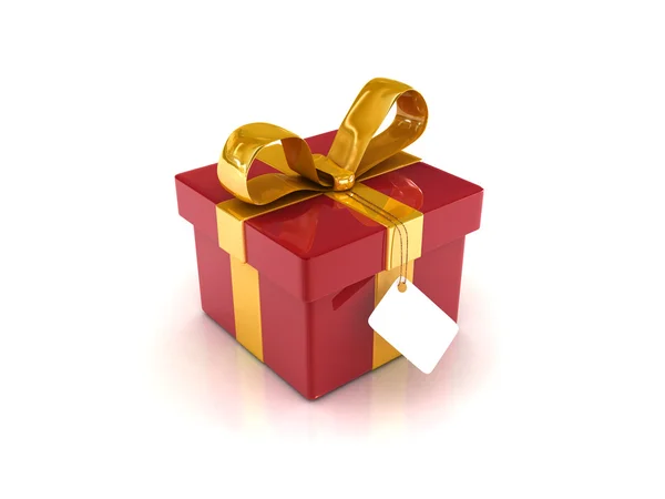Cajas de regalo rojas con cinta amarilla 3d renderizado — Foto de Stock