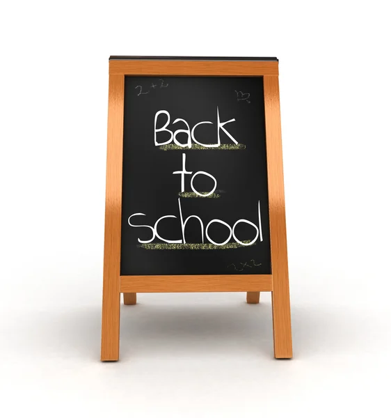 3d blackboard with back to school text — Stock Photo, Image
