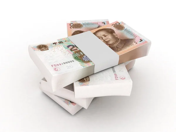 中国の人民元 3d レンダリング分離されたお金 — ストック写真