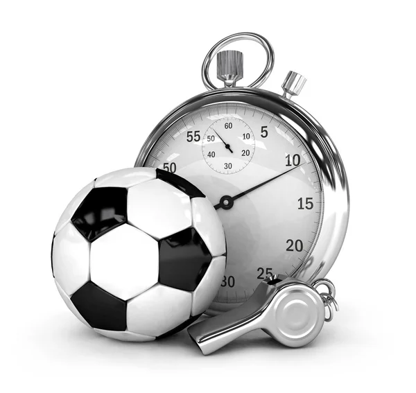 Futbol kavramı Chronometre 3d render izole - Stok İmaj