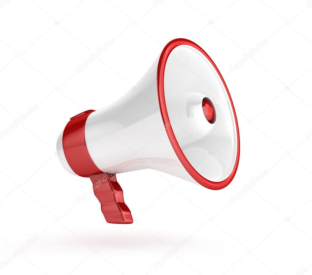 Megaphone 3d rendered isolated