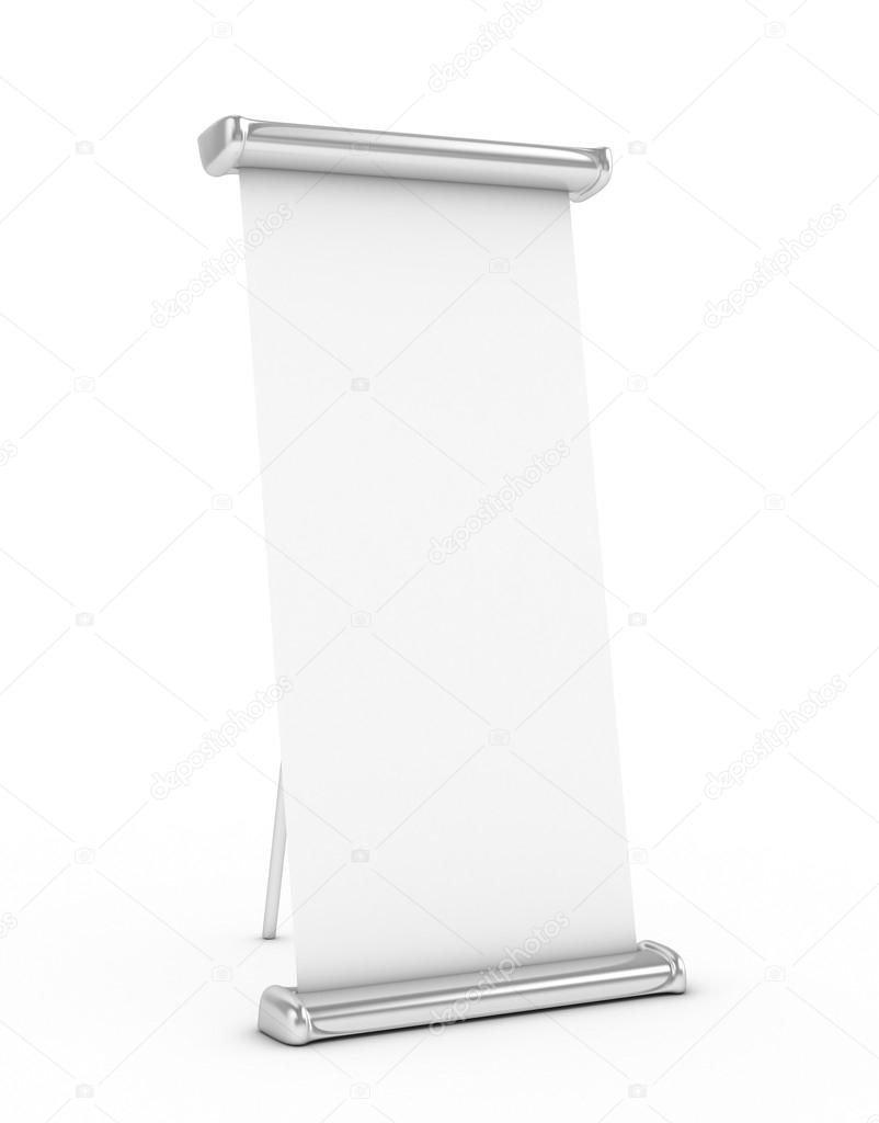 Roll Up stand 3d rendered isolated