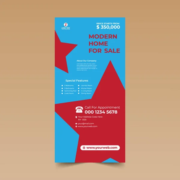 Kırmızı Güzel Rack Kart Tasarım Şablonu