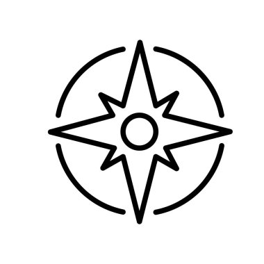 Pusula yönü konumu navigasyon deniz yıldızı simgesi