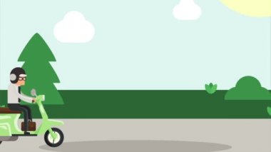 Motorsiklet Güzel Animasyon Videosu