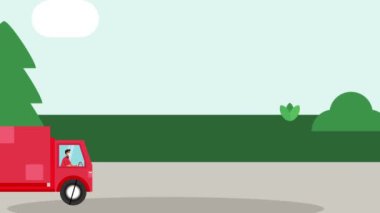 Kamyon Güzel Animasyon Videosu Çalışıyor