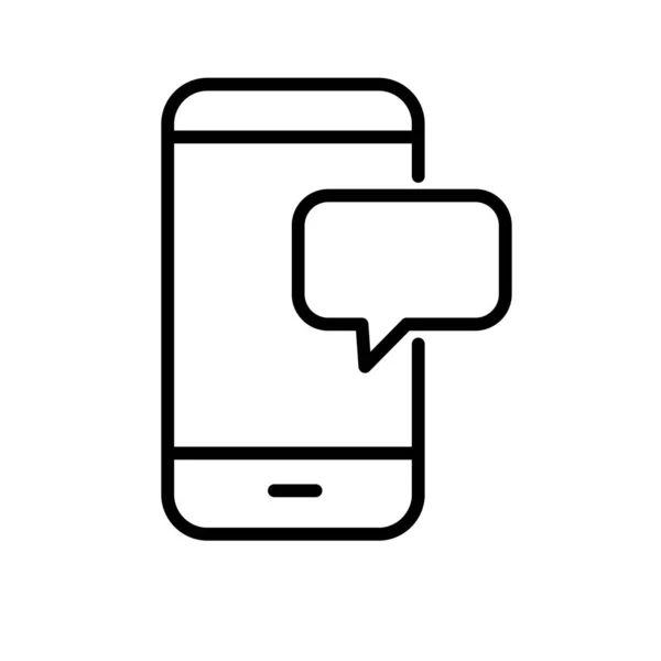 Mensaje Chat Teléfono Notificación Móvil Icono Del Teléfono Inteligente — Vector de stock