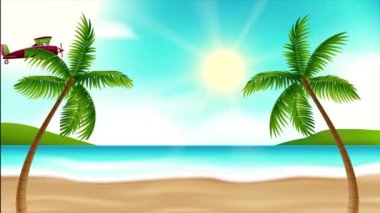 Hindistan cevizi Ağacı Taşıyıcı Uçak Canlandırma Videosu