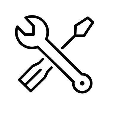 İngiliz anahtarı tornavida simgesi tasarımını onar