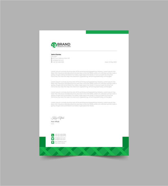 Green Modern Letterhead Pad Template Design