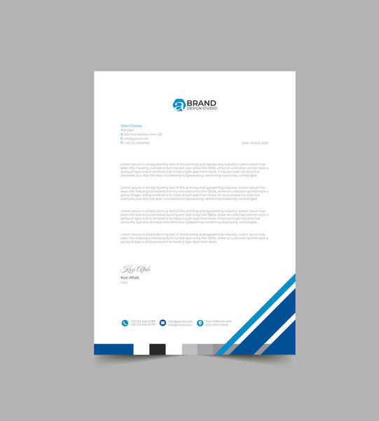 Modern Letterhead Pad Template Design
