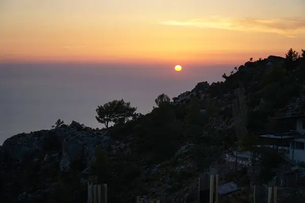 Sunset Mediterranean Sea Taurus Mountains Turkey — Stock Photo, Image