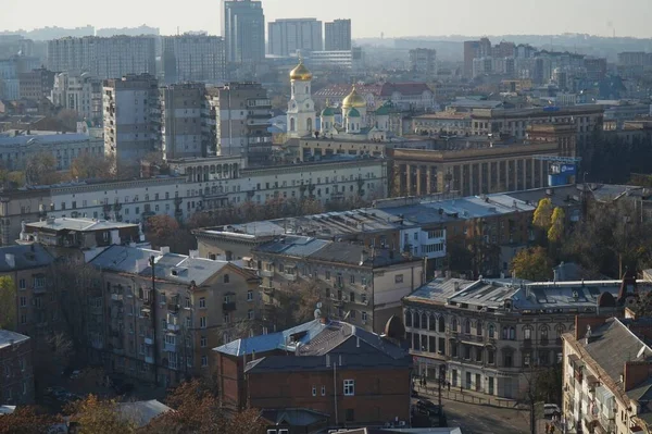 Vista Superior Las Calles Ciudad Dnipro Desde Techo Menorah — Foto de Stock