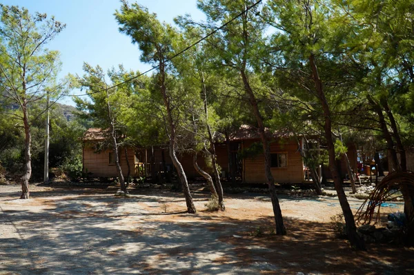 Деревянные Дома Туристов Вдоль Ликийского Пути Турции — стоковое фото