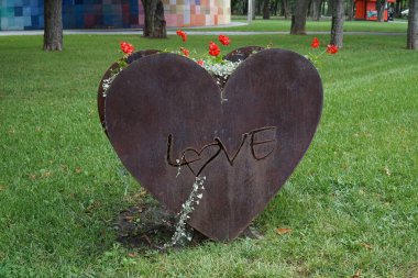 Harkov 'daki Gorky Park' ta çiçek yatakları. Sonbahar 2021