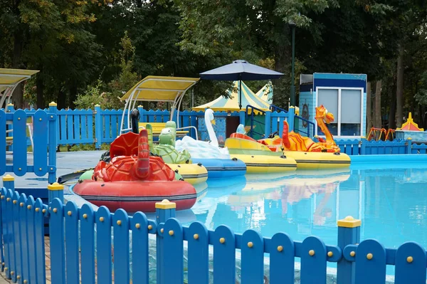 Children Attraction Boats Pool — Stock Photo, Image