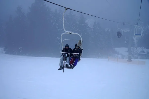 Piste Ski Dans Une Des Stations Ski Des Carpates — Photo