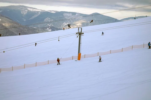 Piste Ski Dans Une Des Stations Ski Des Carpates — Photo