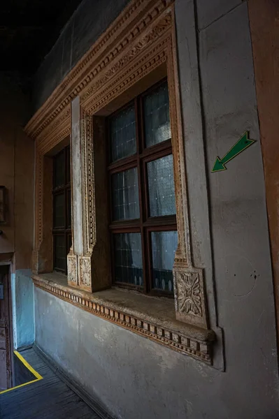 Une Vieille Fenêtre Sur Une Maison Lviv — Photo