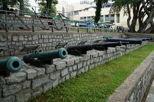 Древние Корабельные Пушки Морском Музее Гдыне Польша — стоковое фото