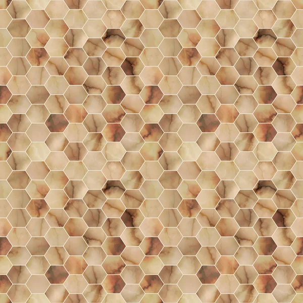 Seamless Hexagon Yellowish Marble Texture — Stock Photo, Image