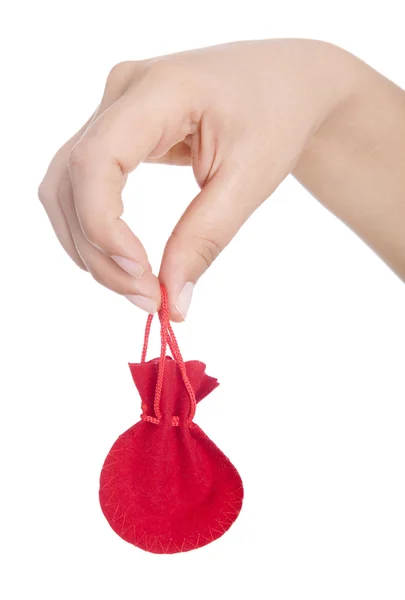 Gefüllte rote Tasche — Stockfoto