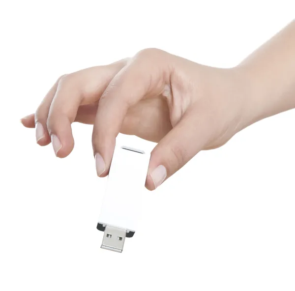 Hand hält USB-Stick-Speicher — Stockfoto