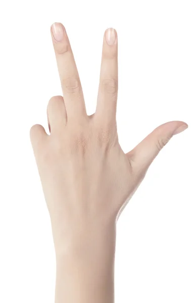 Handzählen - drei Finger — Stockfoto