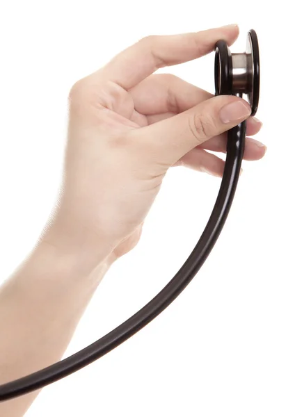 Stethoscope in hand — Stock Photo, Image