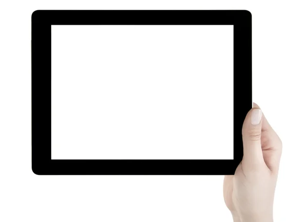 Hand som håller tom skärm digital tablet — Stockfoto