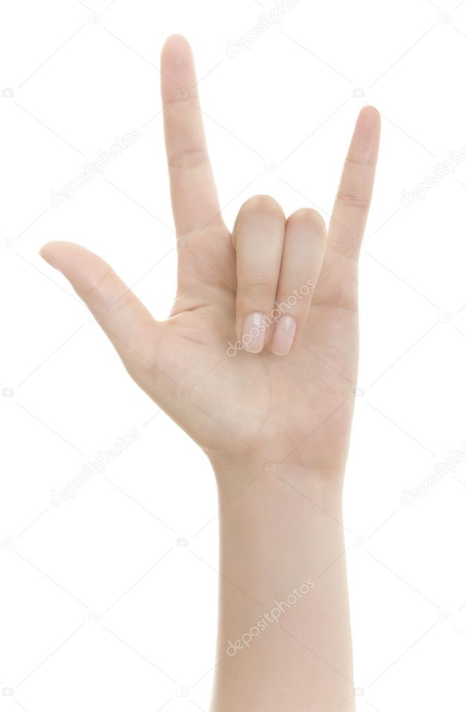 Hand sign - Clipping path