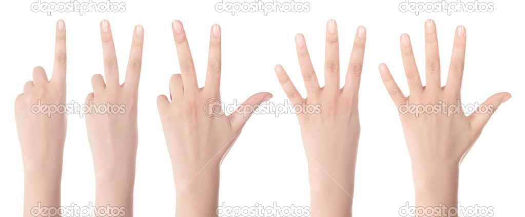 Counting woman hands