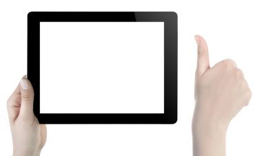 eli boş ekran dijital tablet holding