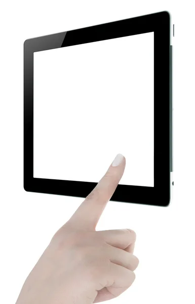 Hand mit leerem Bildschirm digitales Tablet — Stockfoto