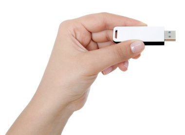 USB depolama alanları tutan el