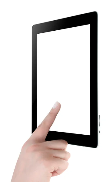 Hand mit leerem Bildschirm digitales Tablet — Stockfoto