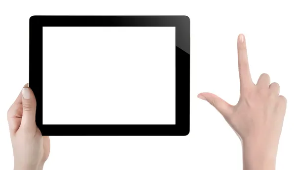 Mão Segurando tela em branco Tablet Digital — Fotografia de Stock