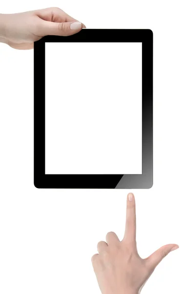 Hand Holding blank screen Digital Tablet — Φωτογραφία Αρχείου