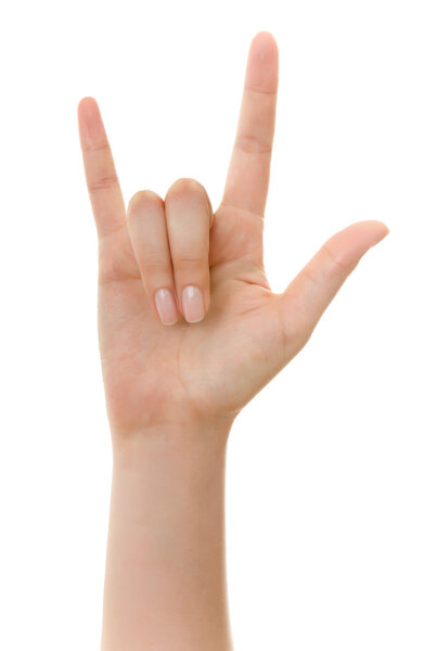 Hand sign - Clipping path