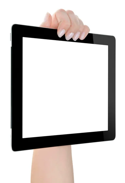 Mano che tiene lo schermo vuoto Tablet digitale — Foto Stock