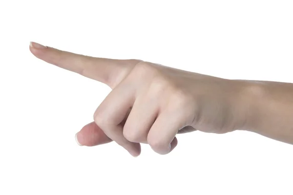 Braço Mão Com Dedo Indicador Apontando — Fotografia de Stock